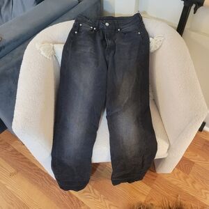 Djerf Avenue Straight Jeans in Black, Size 27 NWOT